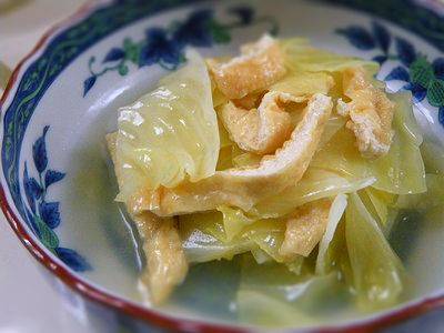 春キャベツと油揚げのサッと煮