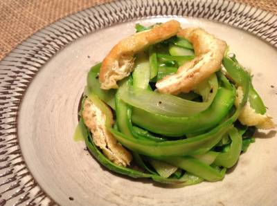 グリーンアスパラガスのパスタ風おひたし