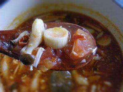 きのことトマトのスープスパ