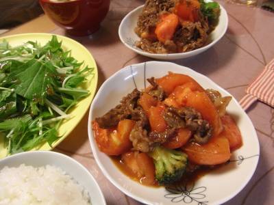 トマトと牛肉の炒め物