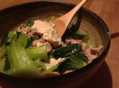 青菜たっぷり肉豆腐
