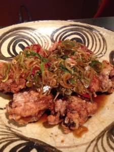 若鶏の竜田揚げ 青ねぎソース