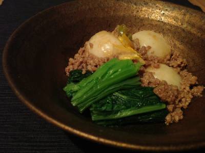 かぶの豚そぼろ煮