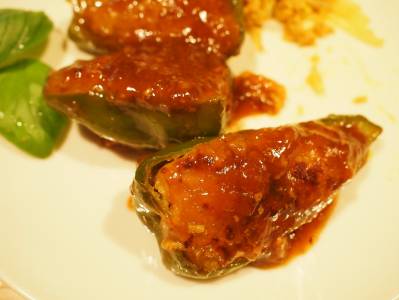 ピーマンの肉詰めオイスターソース味