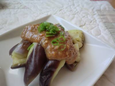 レンジナスのごまみそかけ