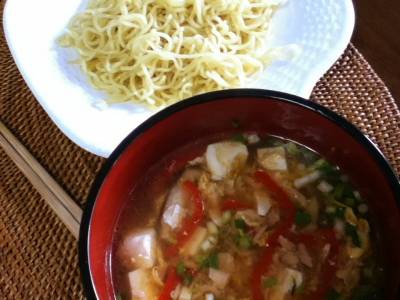 ツナ入りサンラータンつけめん