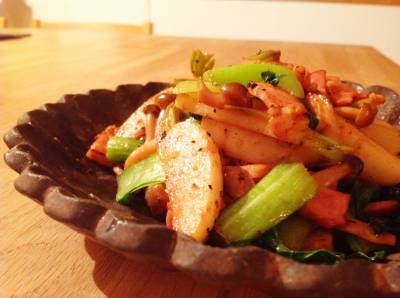 かぶとベーコンのサッと炒め