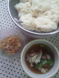 豚肉とピーマンのつけめん風