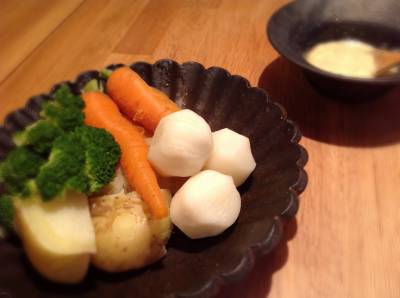 蒸し野菜と蒸し卵