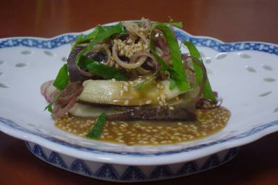 冷やしなすのごまソース