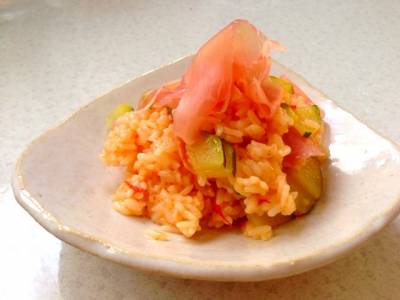 生ハムとズッキーニの重ね焼き