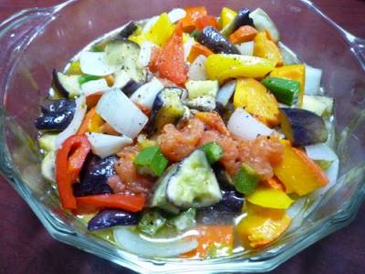 夏野菜のレンジ蒸し