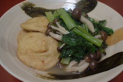 小松菜とがんもの含め煮