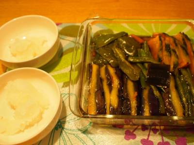 夏野菜の揚げびたし