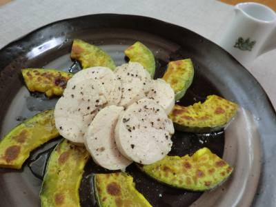 鶏ロール蒸しレモンジンジャーソース