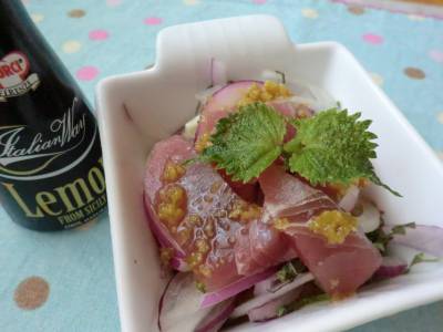 まぐろのカルパッチョ 柚子こしょう風味