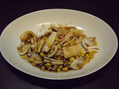 いかとコーンの炒め物