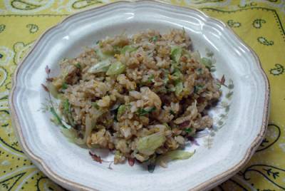 シンプルレタスチャーハン