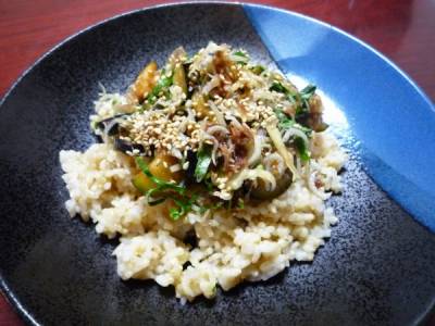 なすとじゃこの丼