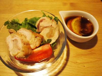 鶏ロール蒸しレモンジンジャーソース