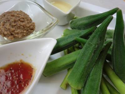 蒸しなすと豚しゃぶの粒マスタードソース