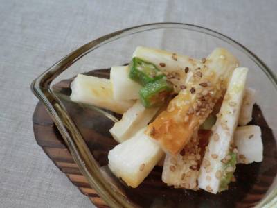 長芋とちくわの オクラあえ