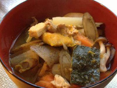 れんこんのそばがきすいとん