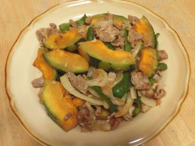 かぼちゃと牛肉のバターじょうゆ