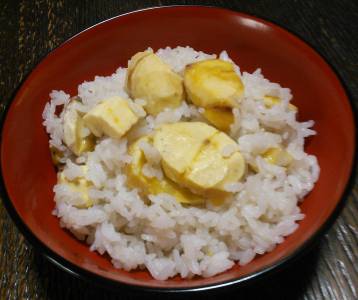 栗ご飯(岩手県県央部の十五夜料理)