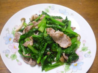 豚肉と小松菜のサッと炒め