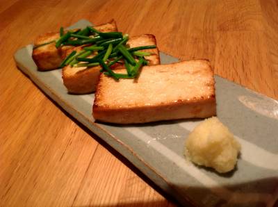 しょうゆ漬け豆腐の香ばし焼き