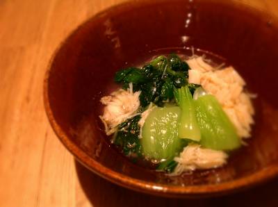 チンゲンサイの貝柱ソース