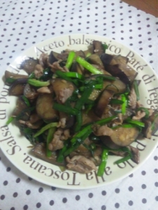 豚肉となすの中国風カレー炒め