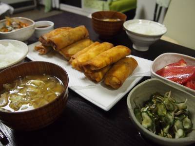 ゆで卵の春巻き