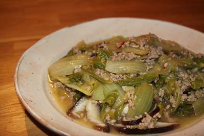 白菜とひき肉のうま煮