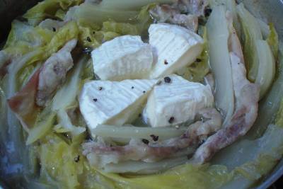 白菜と豚肉のチーズ鍋