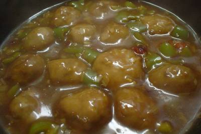 肉だんごのトマト甘酢がらめ