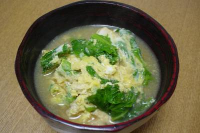 菜の花と油揚げの卵とじ