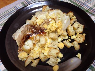 蒸しキャベツのミモザサラダ