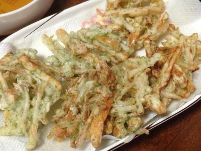 もやしとちくわの磯辺かき揚げ