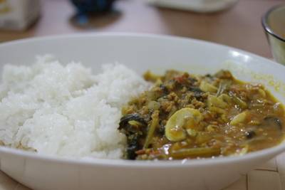 ほうれんそうとひき肉のトロトロカレー