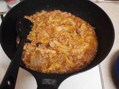 白菜とひき肉のうま煮