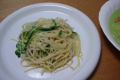 水菜とえのきのパスタ