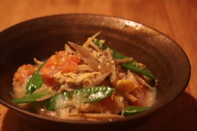 旬野菜の卵とじ