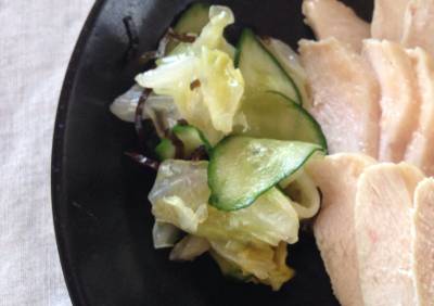 キャベツの昆布茶あえ