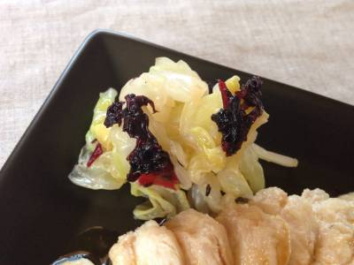 春キャベツの梅じょうゆもみ