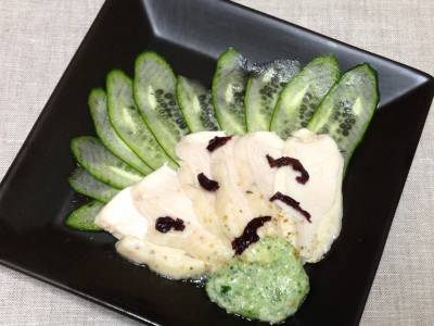 鶏ささ身のおろしきゅうりがけ