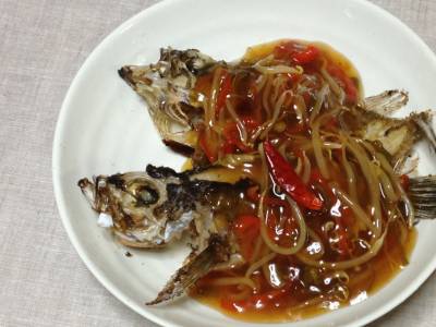 揚げさんまの甘酢がけ