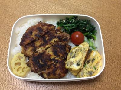 豚こま焼き肉バーグ弁当