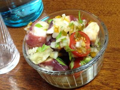 たことトマトのサラダ